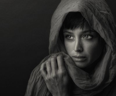 47266002 - image of a beautiful woman on grey